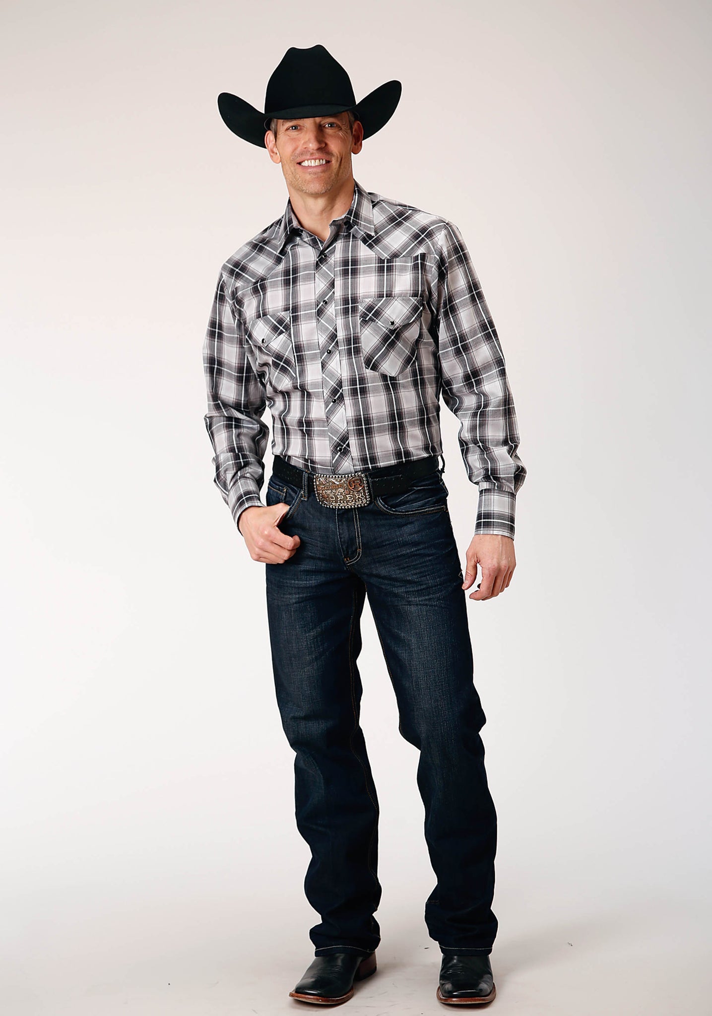 Roper Men's Western Long Sleeve Shirt (01-001-0101-1060 BL)