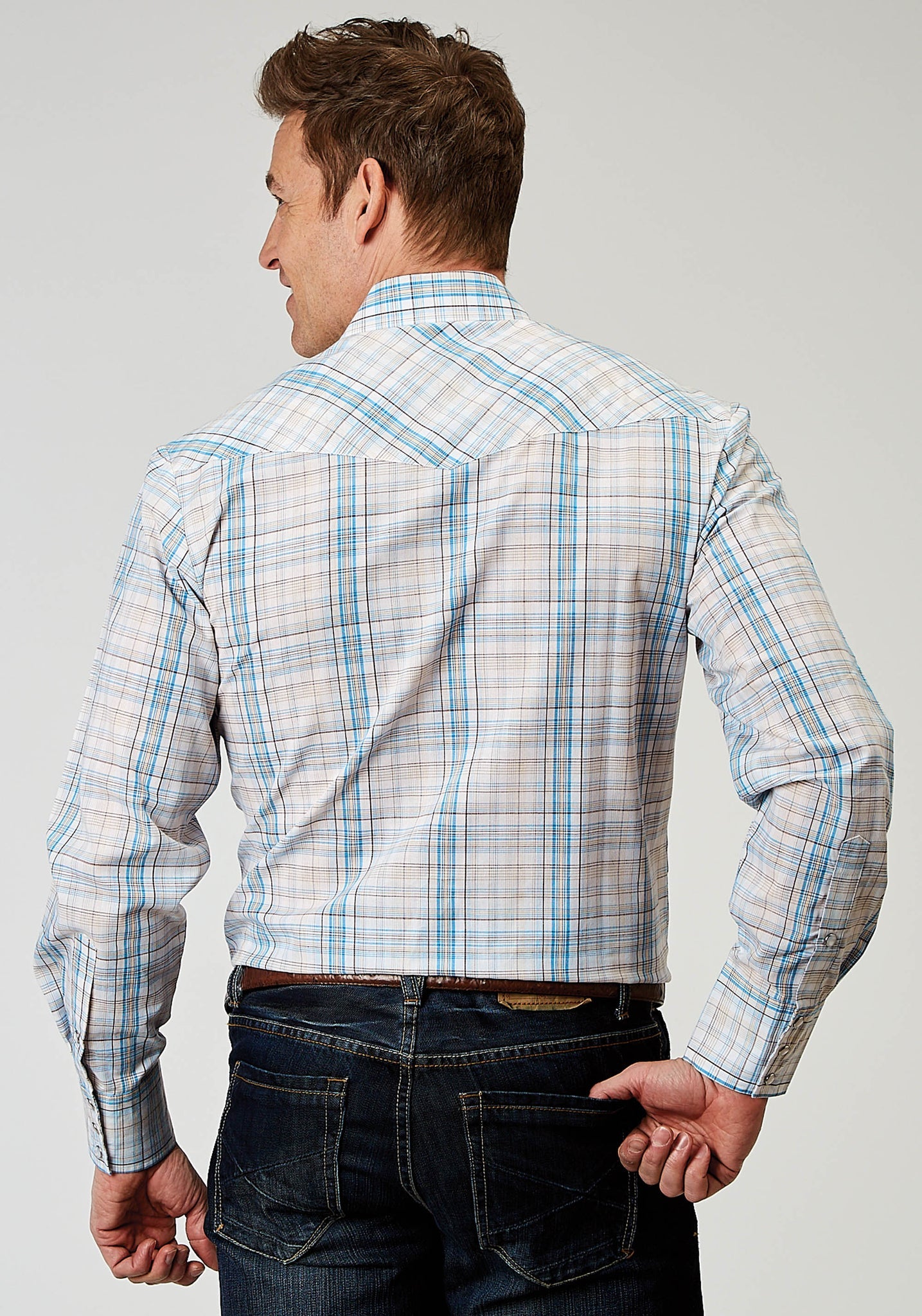Roper Men's Long Sleeve Snap Multi Plaid Western Shirt (01-001-0101-3009 MU)