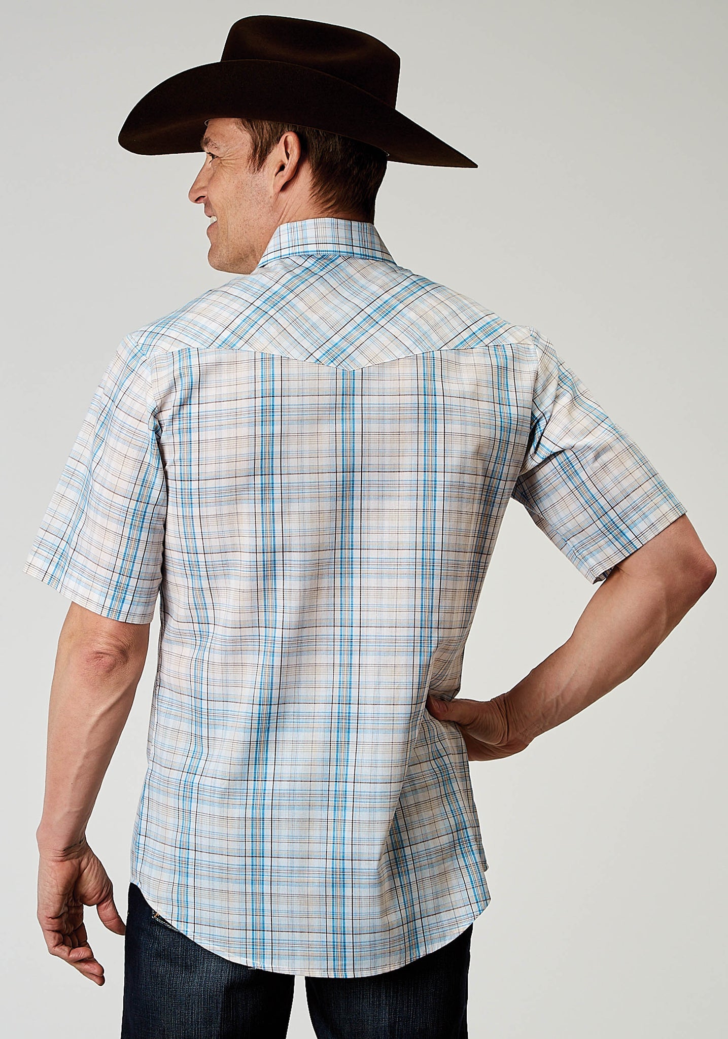 Roper Men's Short Sleeve Snap Multi Plaid Western Shirt (01-002-0101-3009 MU)