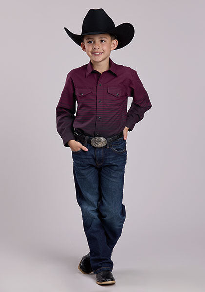 Roper Wine Boys L/S Shirt (1-30-043-1086 WI)