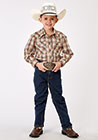 Roper Brown Plaid Boys L/S Shirt (1-30-101-3003 BR)
