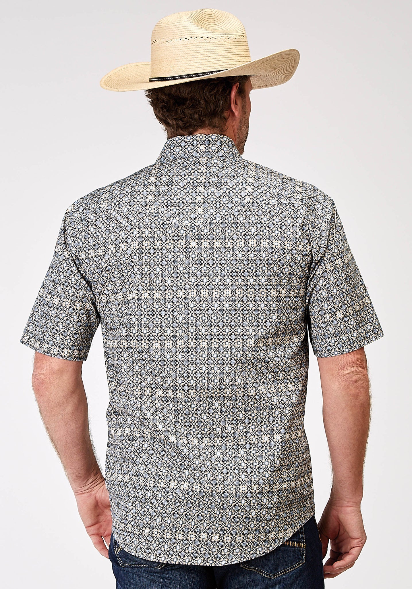 Roper Men's Short Sleeve Snap Western Foulard Western Shirt (03-002-0225-2023 TA)
