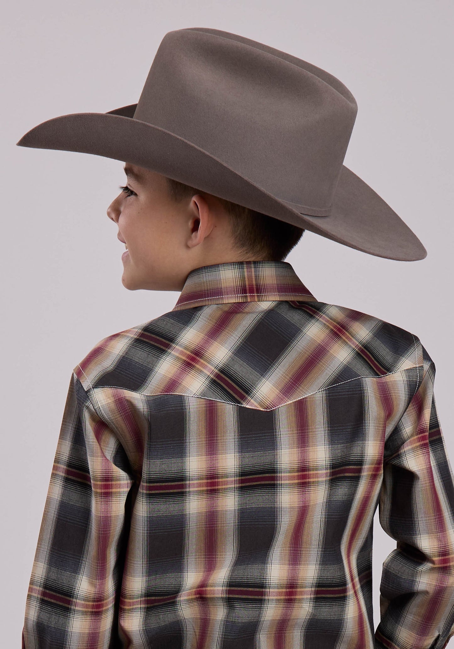 Roper Boys Long Sleeve Snap Black Ombre Plain Western Shirt (03-030-0278-1055 BL)