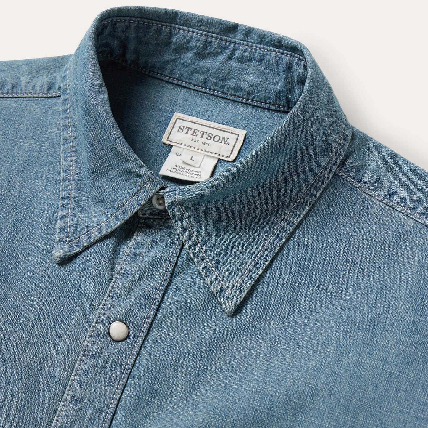 Camisa vaquera Chambray de Stetson para hombre (11-001-0465-2045 BU)
