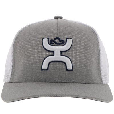 Hooey Men's "Coach" Grey/White Flexfit Cap (2412GYWH)