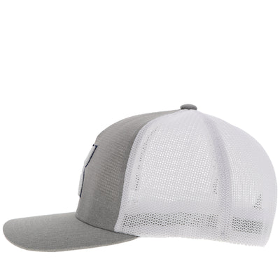 Hooey Men's "Coach" Grey/White Flexfit Cap (2412GYWH)