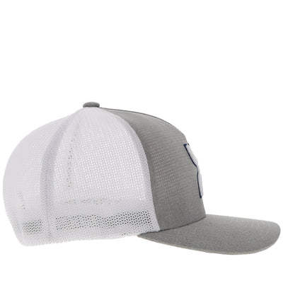 Hooey Men's "Coach" Grey/White Flexfit Cap (2412GYWH)