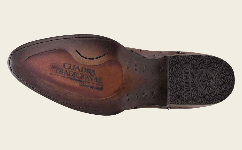 Cuadra Men's Engraved Brown Ostrich Western Boots (CU681/2C1NA1 - Brown)