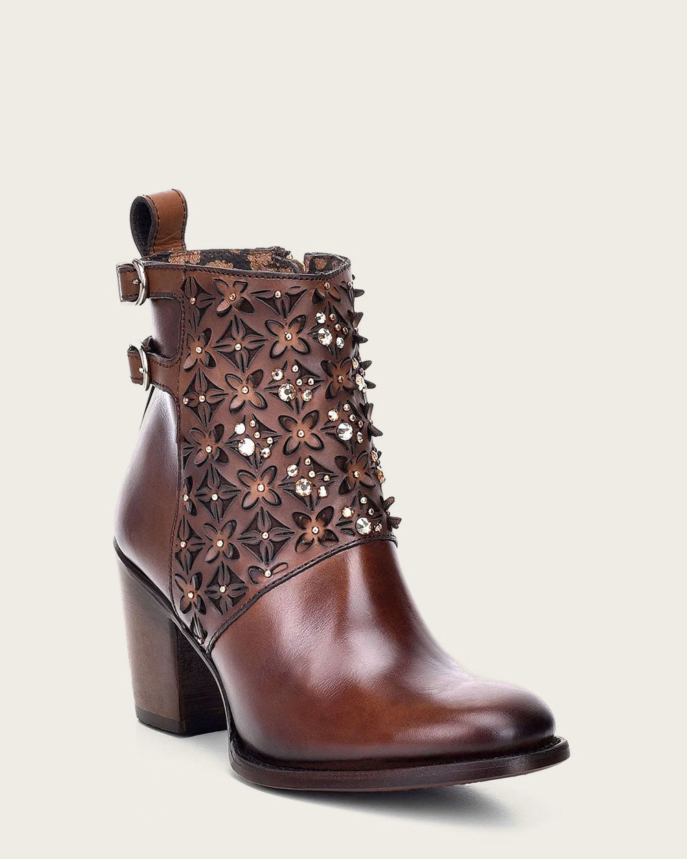 Botines Cuadra para mujer en color marrón con cristales (CU338/3W02RS - Moroni Moka)