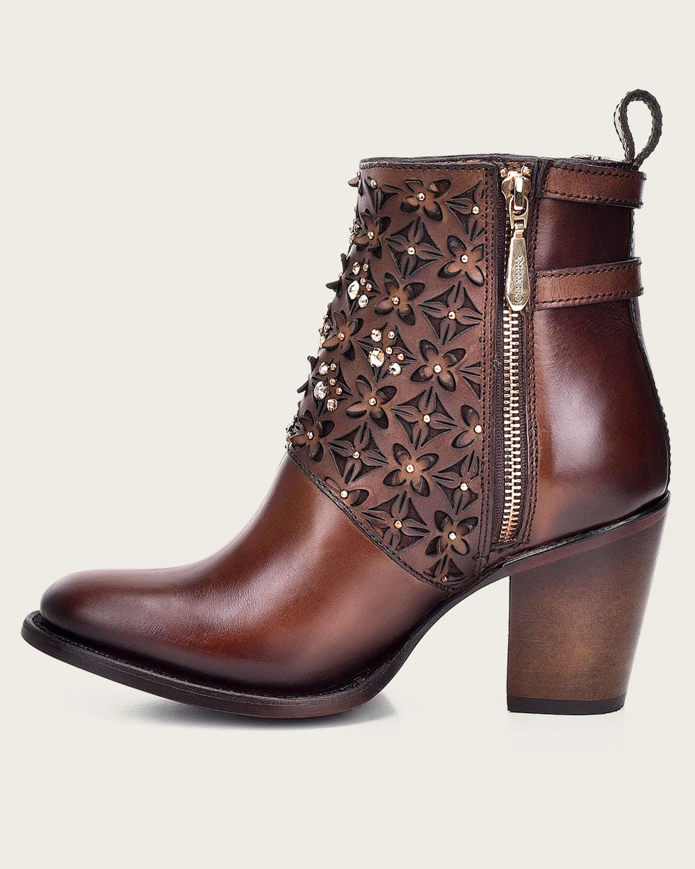 Botines Cuadra para mujer en color marrón con cristales (CU338/3W02RS - Moroni Moka)
