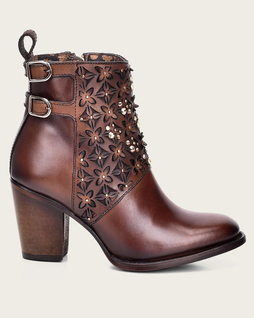 Botines Cuadra para mujer en color marrón con cristales (CU338/3W02RS - Moroni Moka)