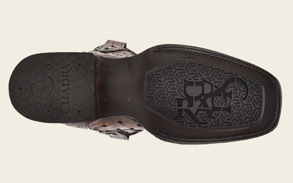 Botas Western de Avestruz Miel Cuadra para Hombre (CU744/3Z2LA1 - Avestruz Marrón Lugano)