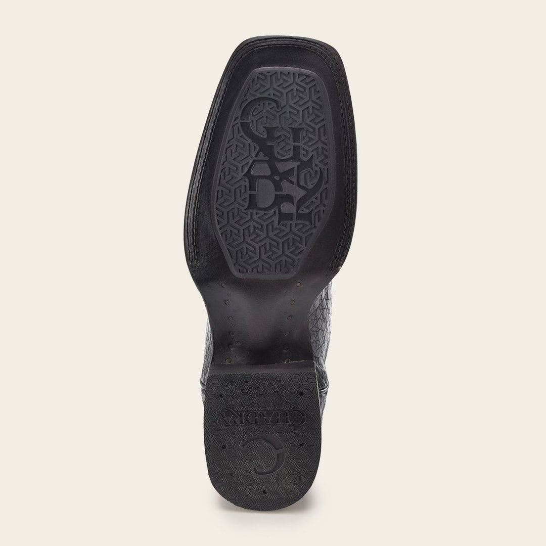 Cuadra Men's Western Black Ultra Exotic Boots (CU745/3Z2LFY - Fuscus Lomo Belly Atlantis Negro)