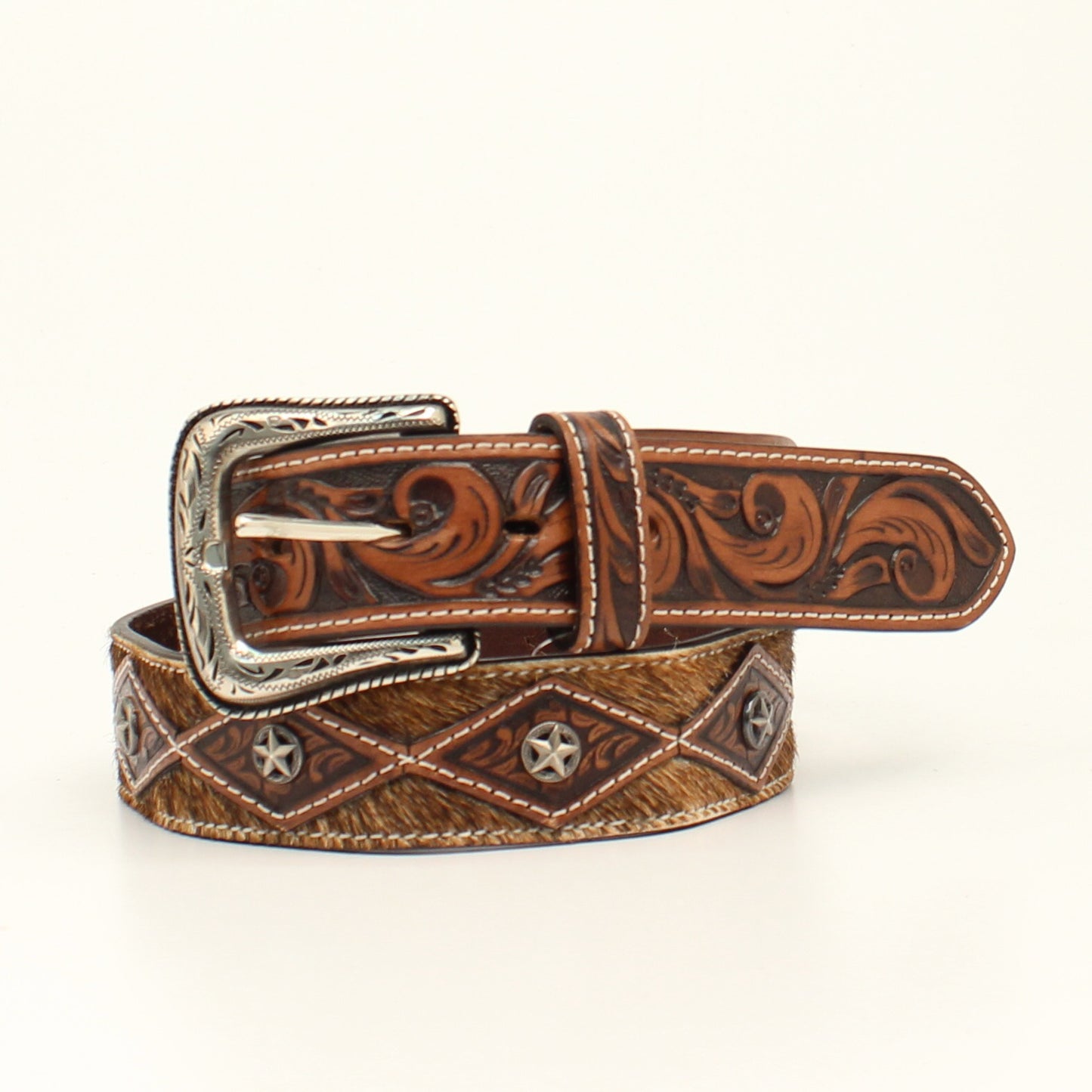 Cinturón concho de pelo de becerro para hombre de Ariat (A1039402)