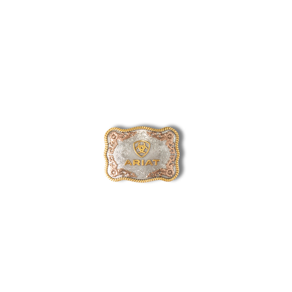 Ariat Scalloped Rope Edge Rectangle Belt Buckle (A37058)