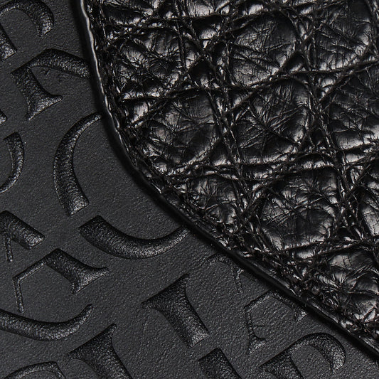 Cuadra Black Bifold Exotic Wallet (BC027AL/DU618 - Black Alligator Wallet)