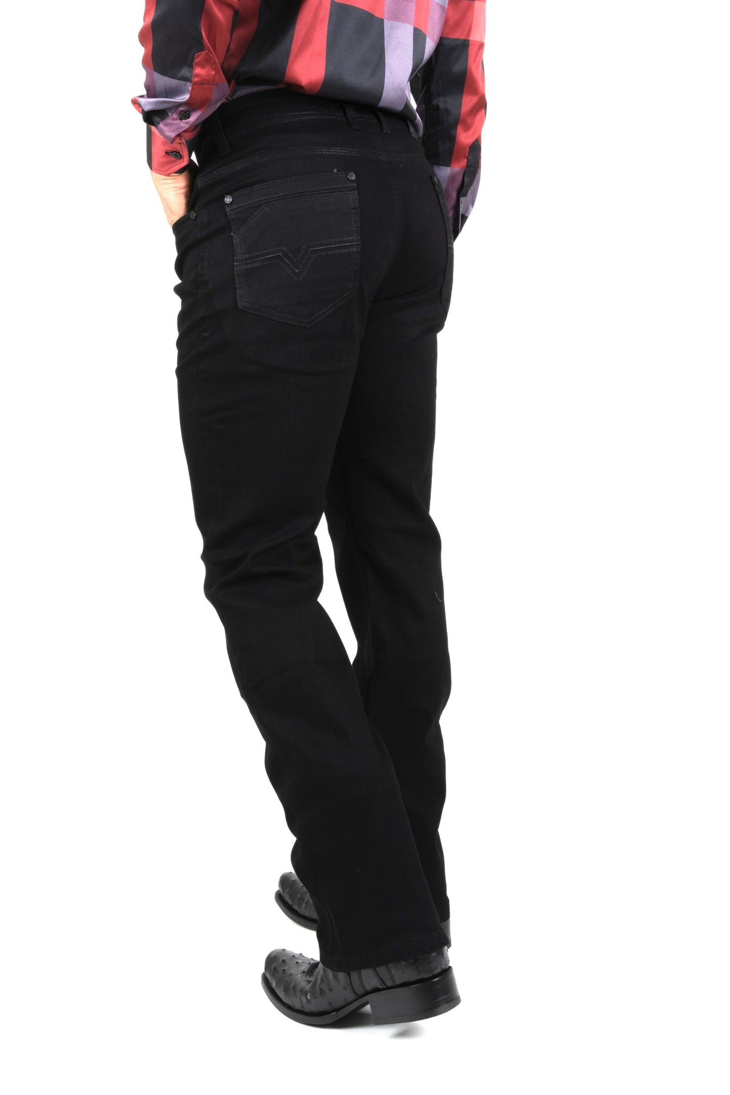 Platini Men's Holt Boot Cut Premium Denim Jeans (BCJ7843 - Jet Black)