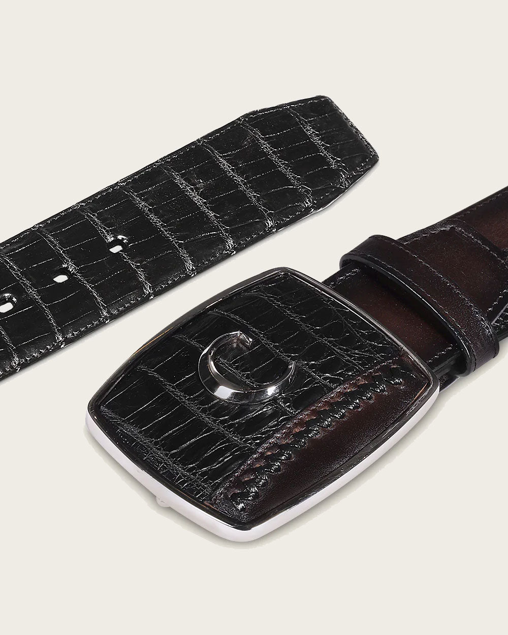 Cuadra Men's Black Ultra Exotic Cowboy Belt (BC368/CV502FC - Black)