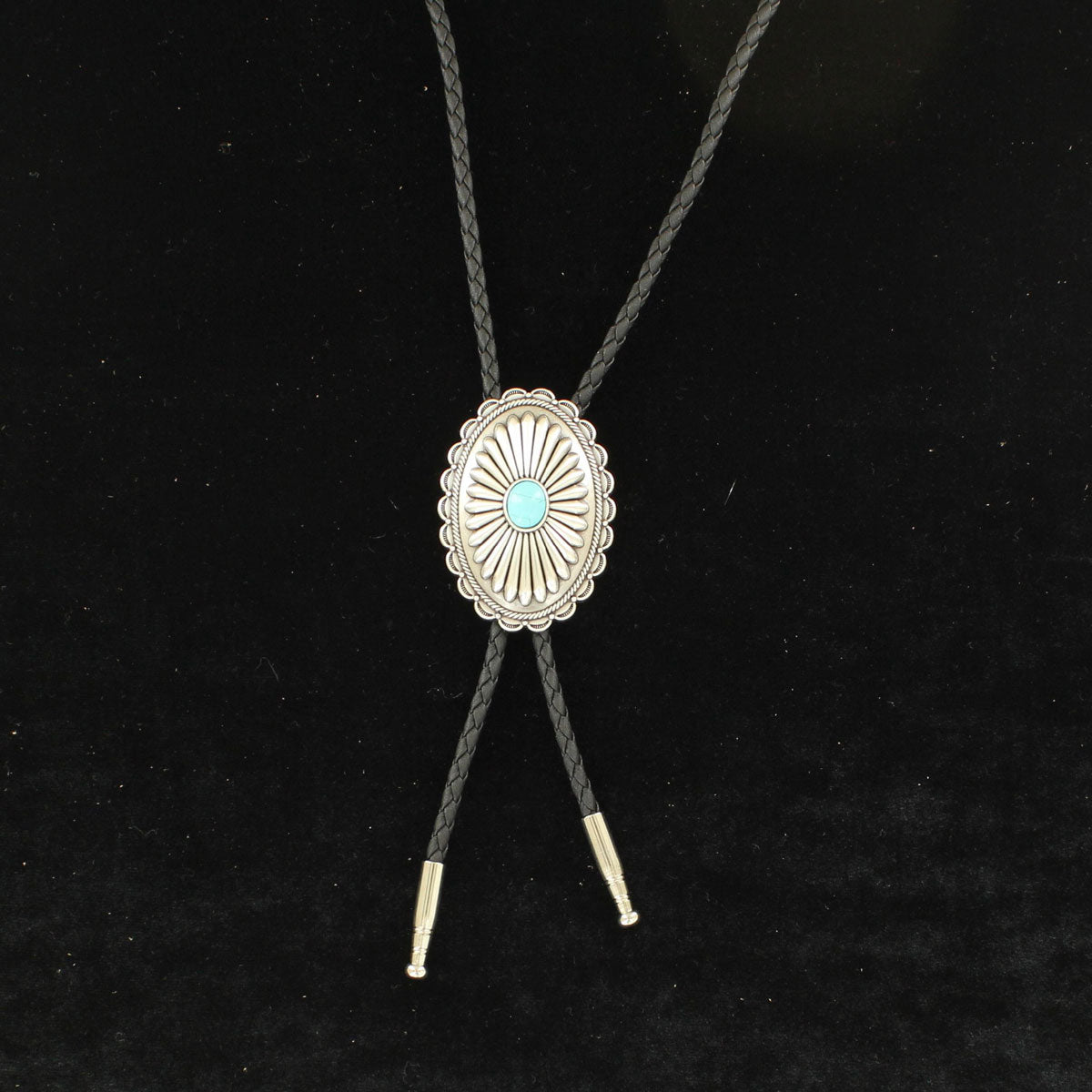 Double S Collection Oval Flower Bolo Tie (22107)