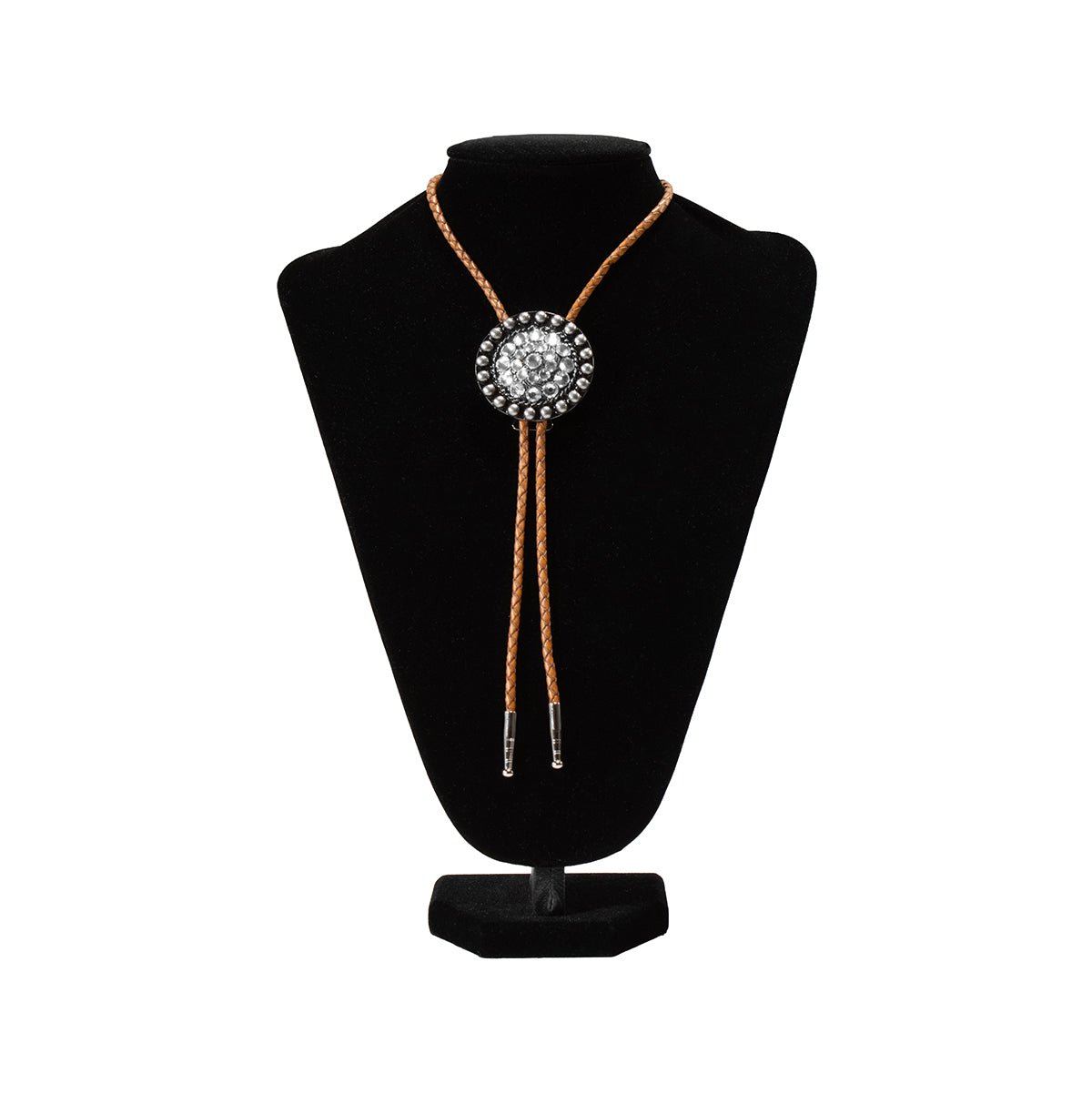 Double S Collection Clear Crystal Center Bolo Tie (22419)