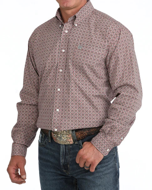 Camisa de manga larga Cinch para hombre (MTW1106140 BUR)
