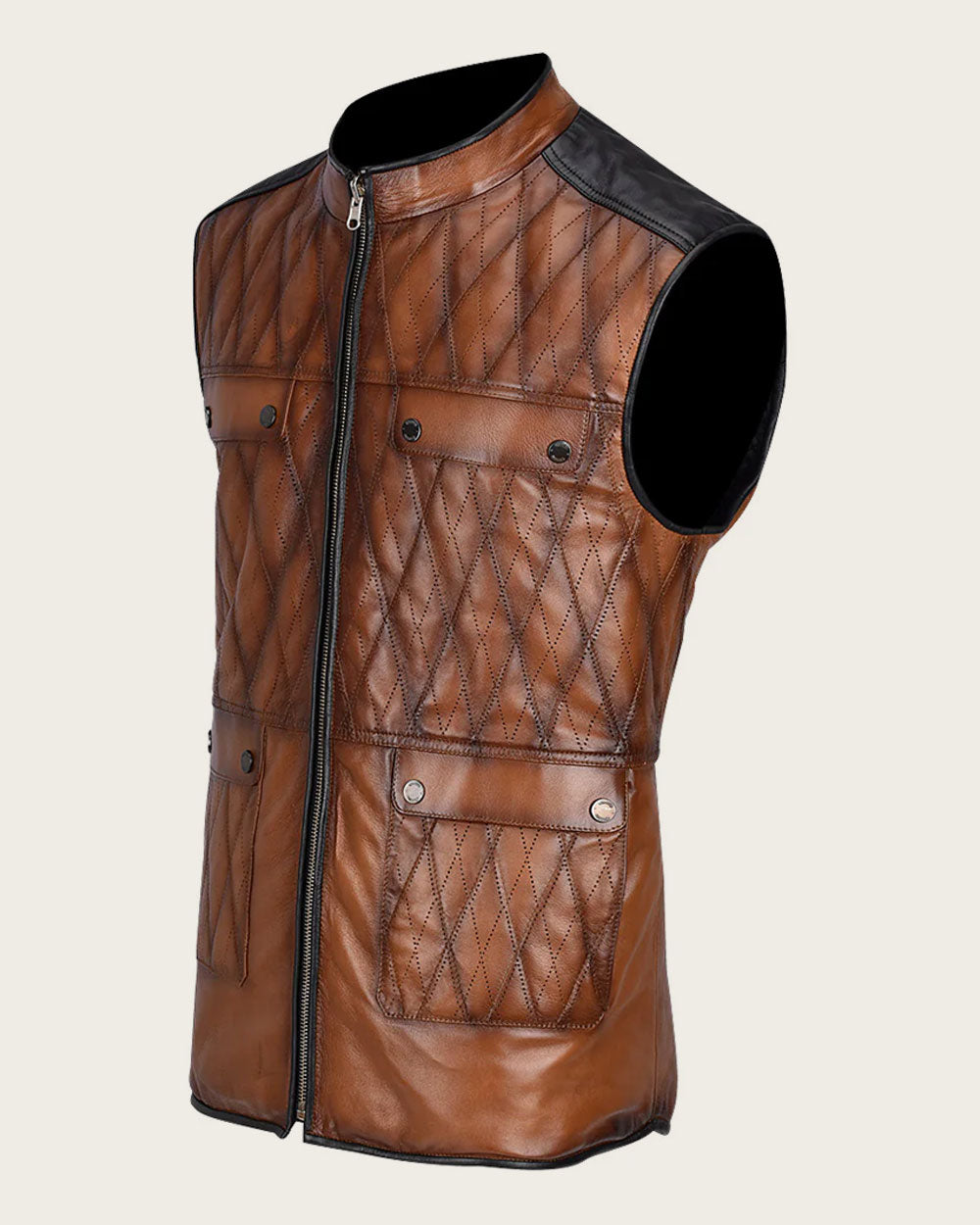 Cuadra Men's Honey Leather Vest (JC170/H302COB)