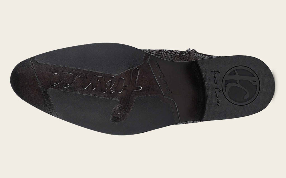 Franco Cuadra Men's Hand-Painted Brown Python Leather Dress Boots (FC818/827PBTS - Brown)