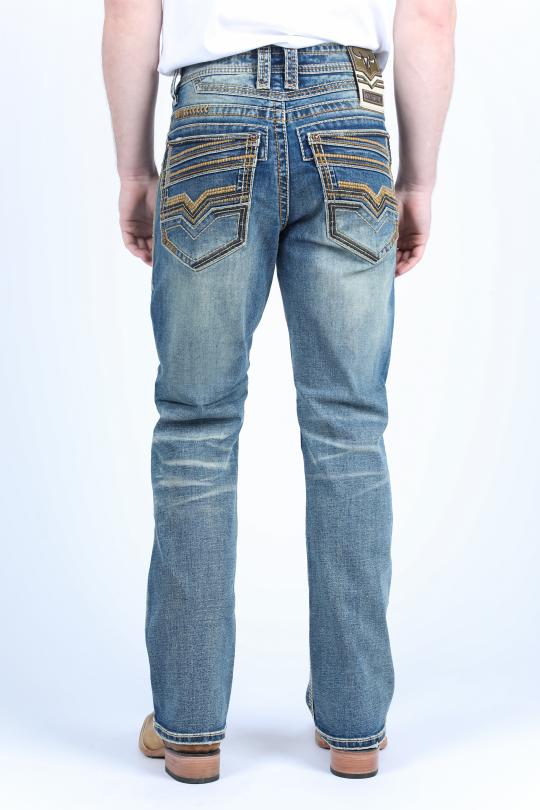 Vaqueros de corte bota Holt Slim de Platini para hombre (PHD9726)