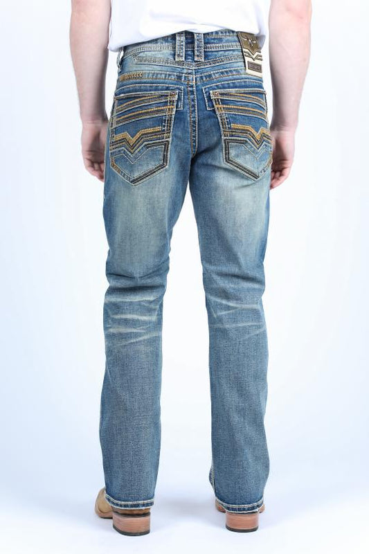 Vaqueros de corte bota Holt Slim de Platini para hombre (PHD9726)