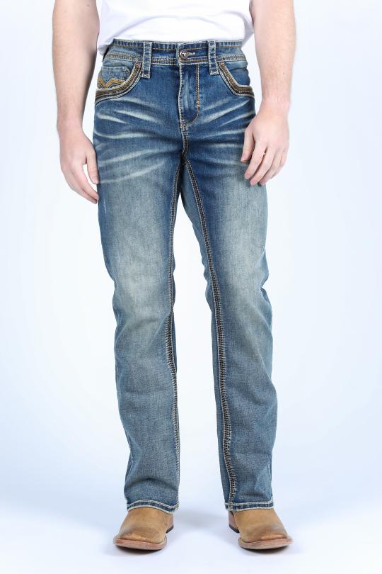 Vaqueros de corte bota Holt Slim de Platini para hombre (PHD9726)