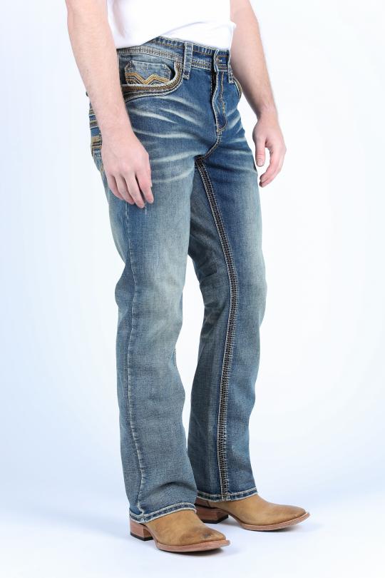 Vaqueros de corte bota Holt Slim de Platini para hombre (PHD9726)