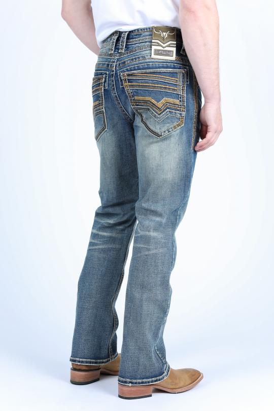 Vaqueros de corte bota Holt Slim de Platini para hombre (PHD9726)