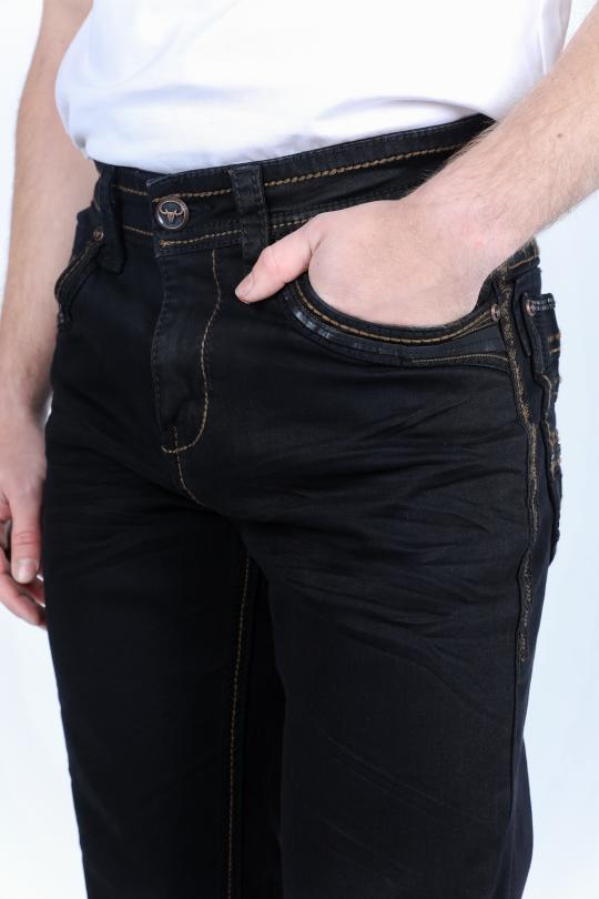 Vaqueros de corte bota Holt Slim de Platini para hombre (PHD9729 - Negro)