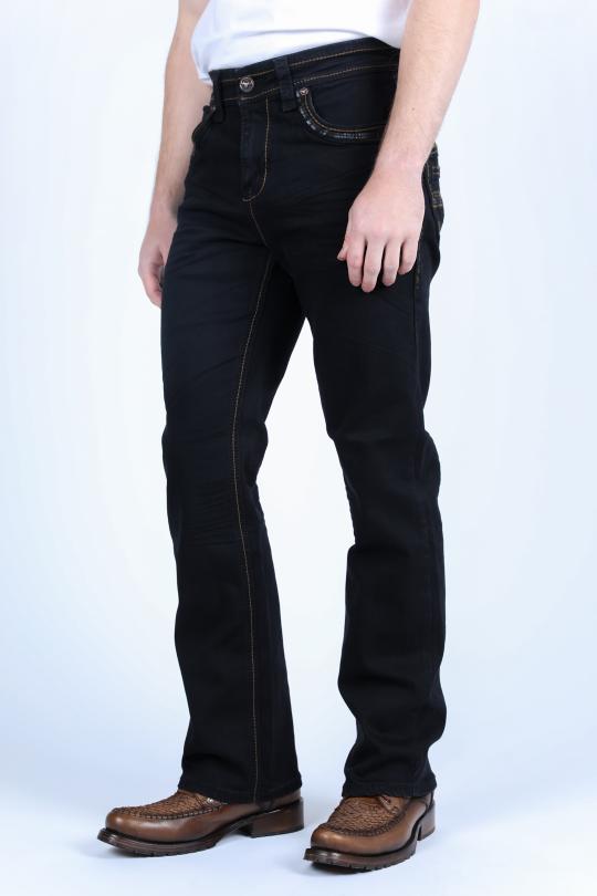 Vaqueros de corte bota Holt Slim de Platini para hombre (PHD9729 - Negro)