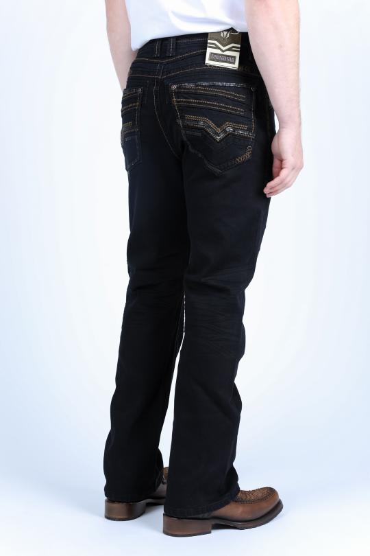 Vaqueros de corte bota Holt Slim de Platini para hombre (PHD9729 - Negro)