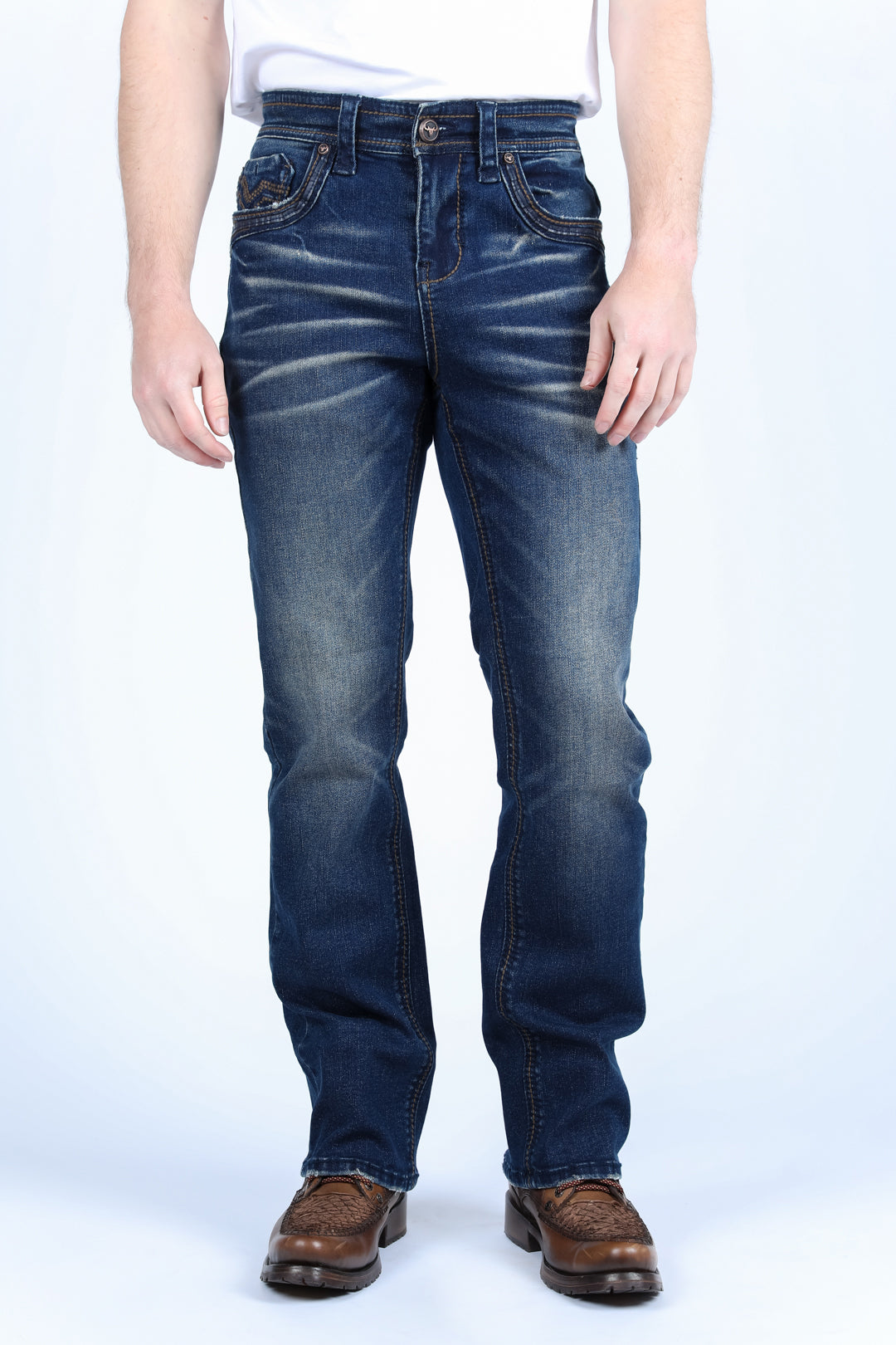 Vaqueros de corte bota Holt Slim de Platini para hombre (PHD9732)