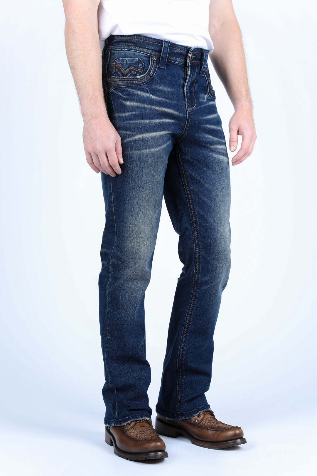 Vaqueros de corte bota Holt Slim de Platini para hombre (PHD9732)