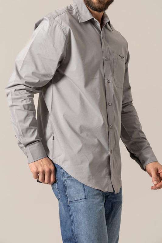 Kimes Ranch Men's KR Team Dress Shirt (Grey)