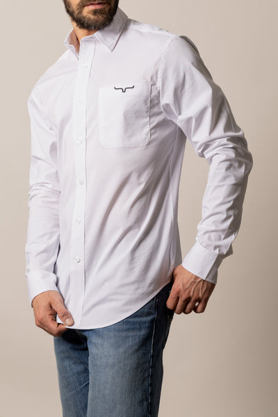 Kimes Ranch Men's KR Team Dress Shirt (White)