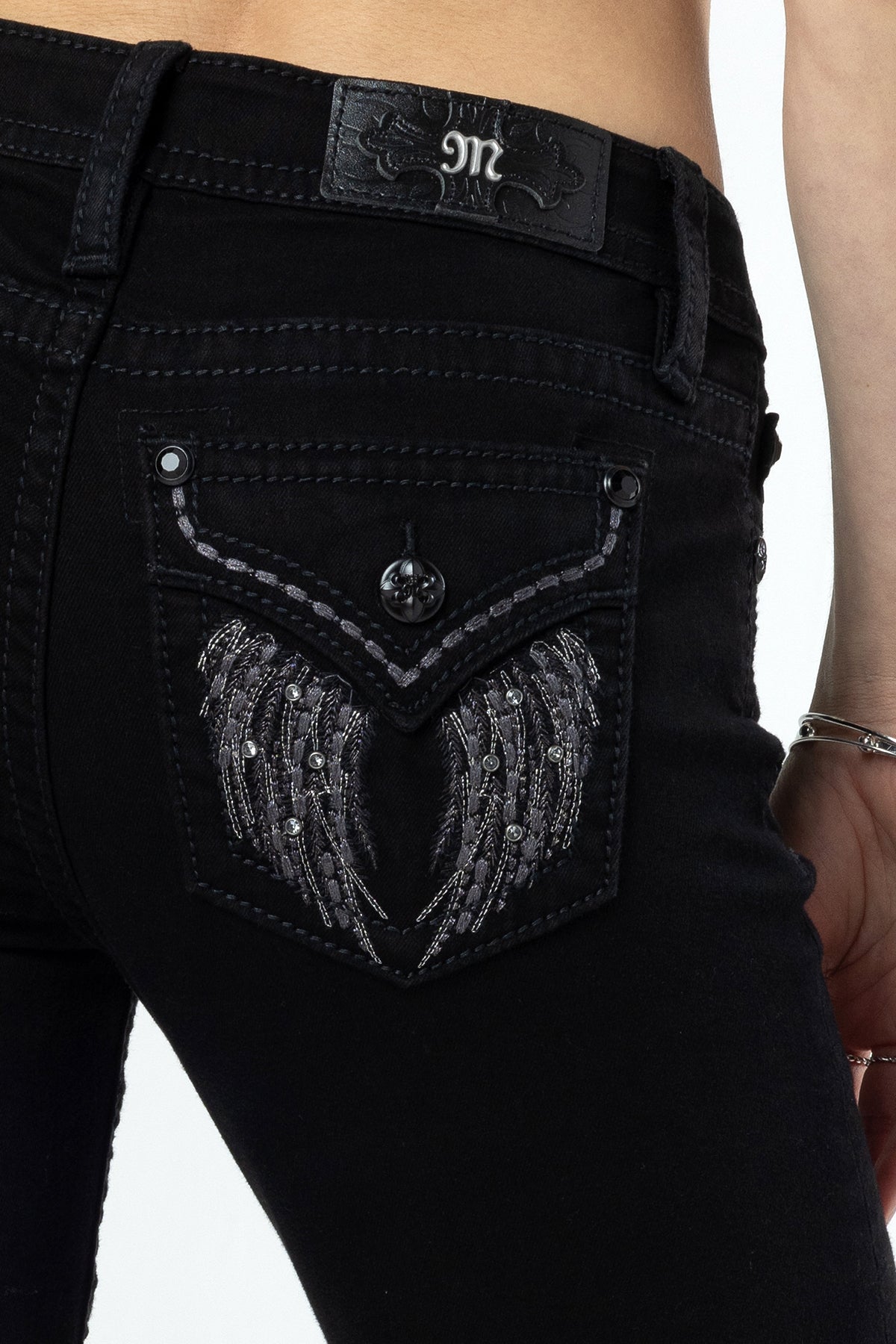 Miss Me Women's Flying Black Bootcut Jeans (M5082B162V-B01)