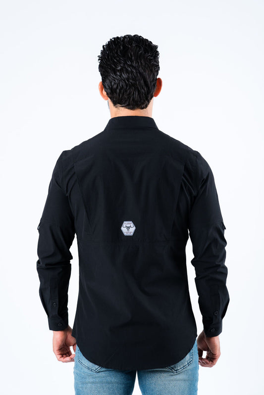 Platini Men's Performance Fishing Long Sleeve Shirt (PGL8780 Black)