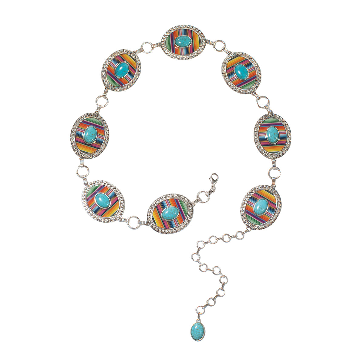 Nocona Women's Serape Turquoise Chain Belt (N320001097)