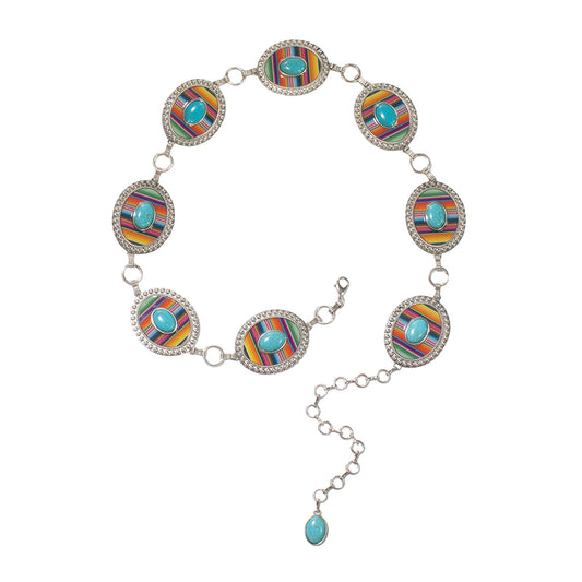 Nocona Women's Serape Turquoise Chain Belt (N320001097)