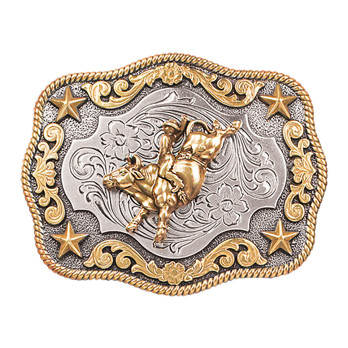 Nocona Youth Antique Silver and Gold Belt Buckle (3798902)