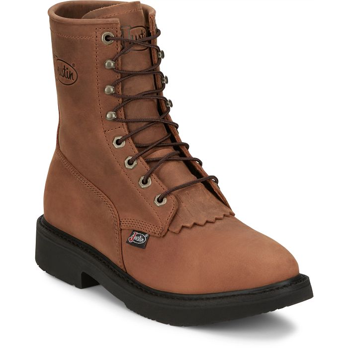 Justin Livestock 8" Work Boots (OW760 / Aged Brown)