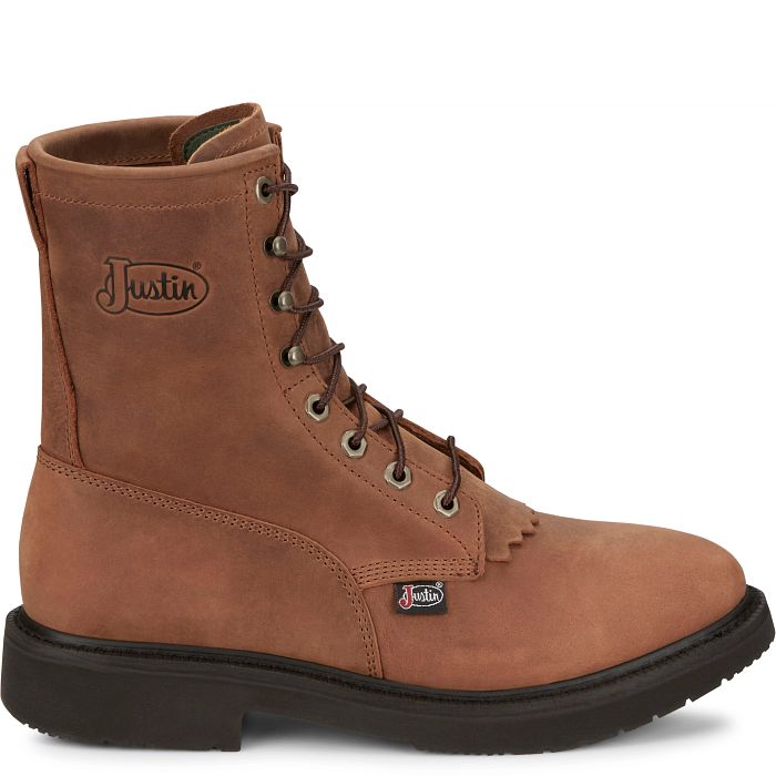 Justin Livestock 8" Work Boots (OW760 / Aged Brown)