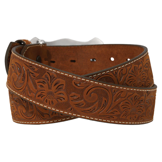 Justin Men's Classic Longhorn Aged Bark Brown Belt (C11198)