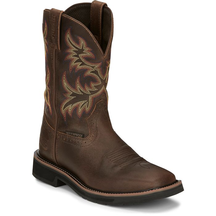 Justin Driller 11" Waterproof Boots (SE4689 / Coffee Brown)