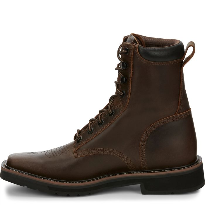 Justin Pulley 8" Work Boots (SE681 / Aged Bark)