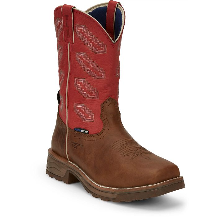 Tony Lama Men's Energy 11" Composite Toe Waterproof Work Boots (TW3400 / Tan)